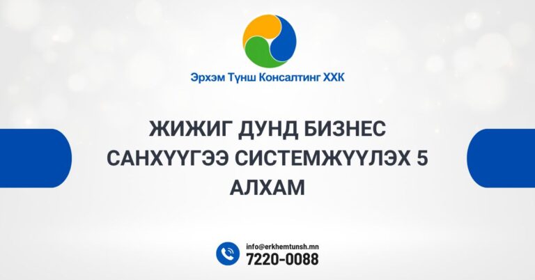 Жижиг дунд бизнес санхүүгээ системжүүлэх 5 алхам